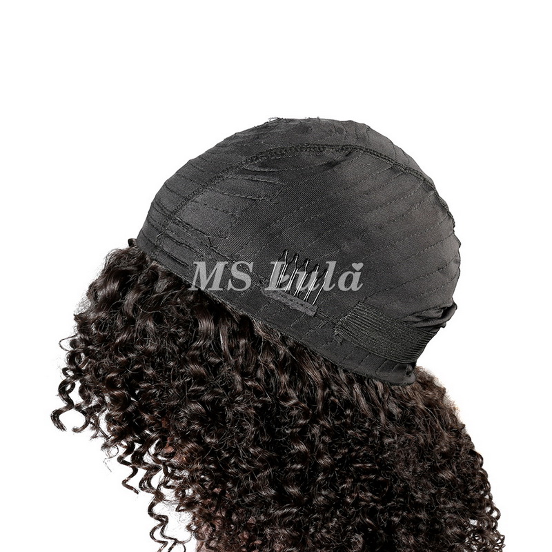 Kinky Curly Wig With Bangs Machine-made Wig For Black Women - 图片 8